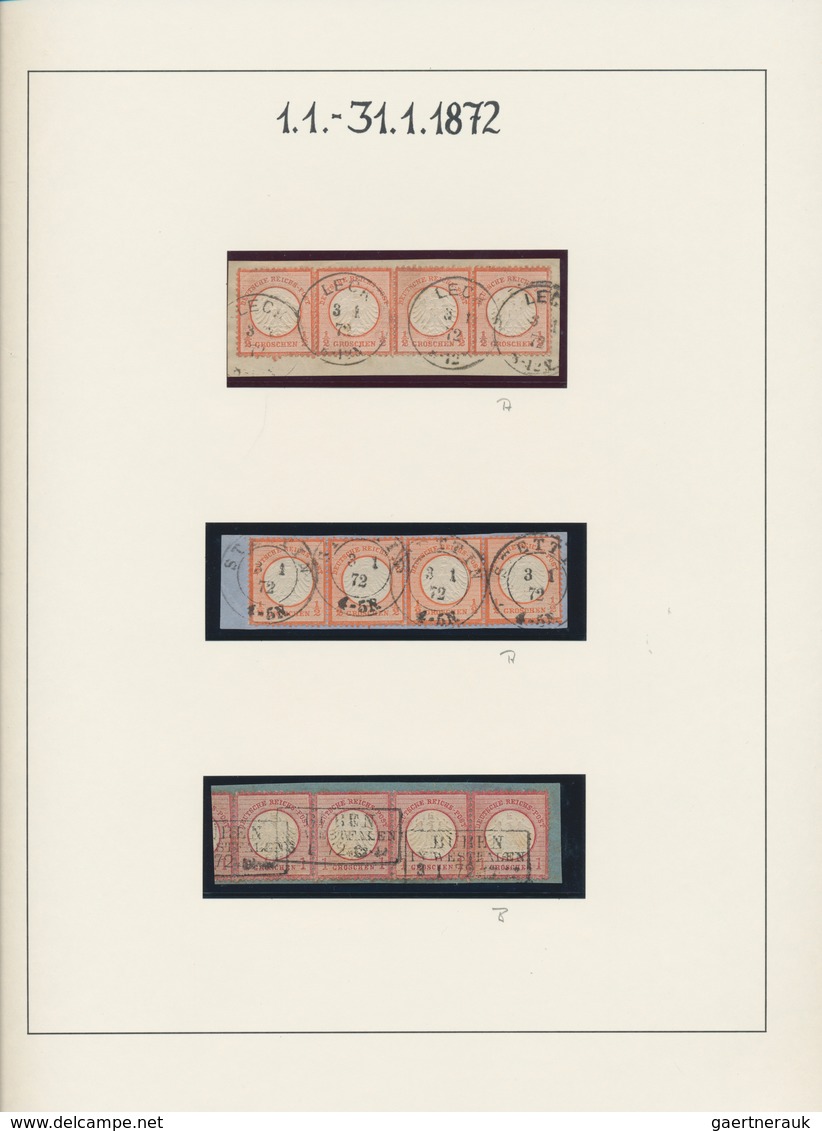 Deutsches Reich - Brustschild: 1872/1875, BRUSTSCHILD-STEMPEL-SPEZIALSAMMLUNG In Drei Ringbindern, S - Collections