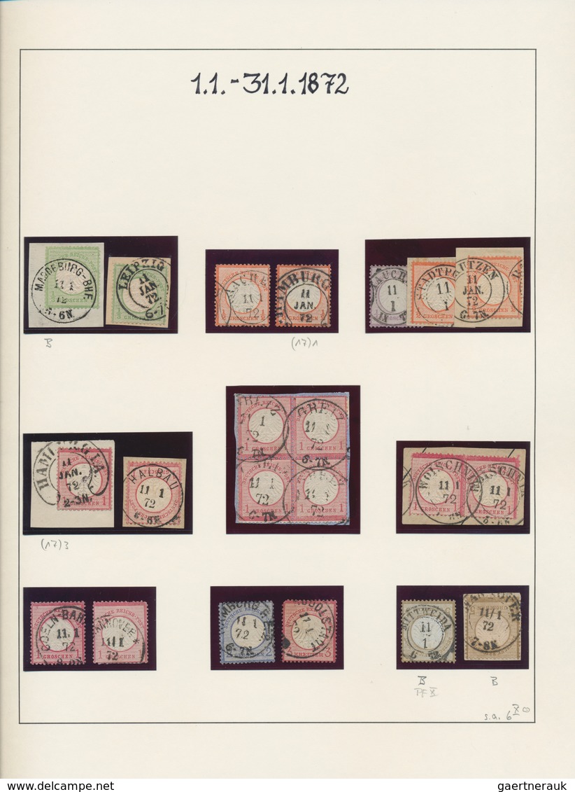 Deutsches Reich - Brustschild: 1872/1875, BRUSTSCHILD-STEMPEL-SPEZIALSAMMLUNG in drei Ringbindern, s