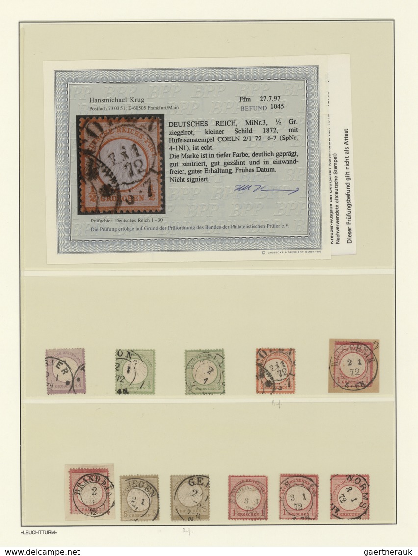 Deutsches Reich - Brustschild: 1872/1875, Umfangreich Sammlung ERSTTAGE, FRÜHE- Und SPÄTE STEMPEL, F - Collections