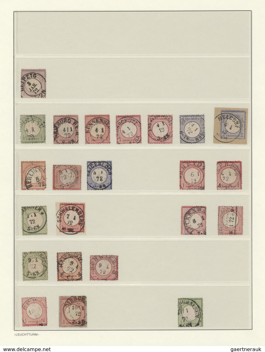 Deutsches Reich - Brustschild: 1872/1875, Umfangreich Sammlung ERSTTAGE, FRÜHE- Und SPÄTE STEMPEL, F - Collections