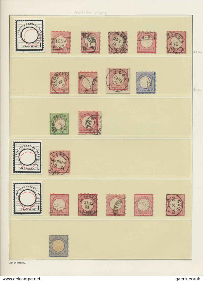 Deutsches Reich - Brustschild: 1872/74, Große Spezialsammlung Der Brustschild-Marken Mit VERSCHOBENE - Colecciones