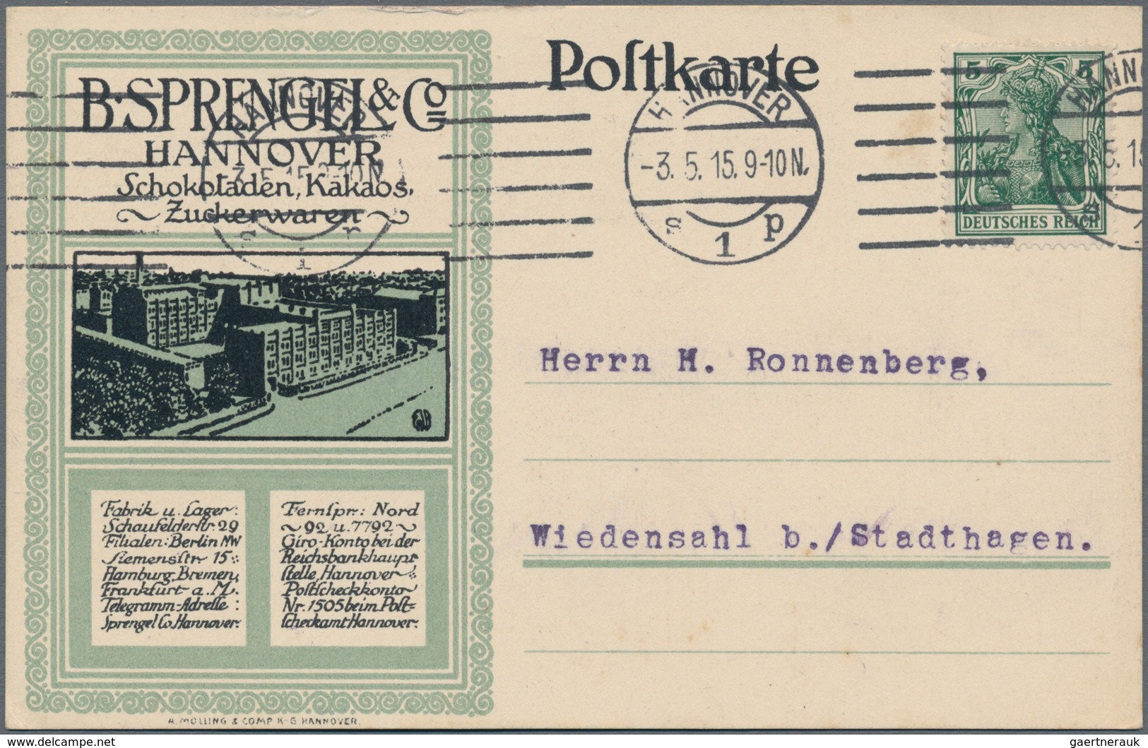 Deutsches Reich - Germania: 1911/1919, Partie Von Ca. 46 Gelaufenen Karten Mit Reklame-Zudrucken, Me - Collezioni