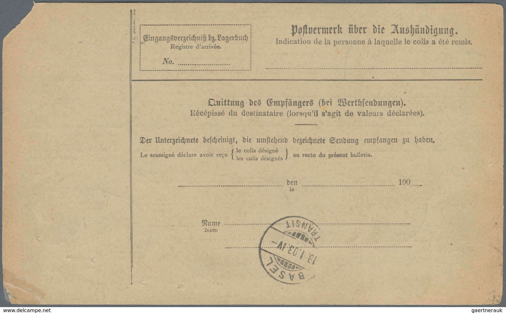 Deutsches Reich - Germania: 1919/1922 (dabei 2 Stücke aus 1891). Lot von 13 meist besseren Paketkart