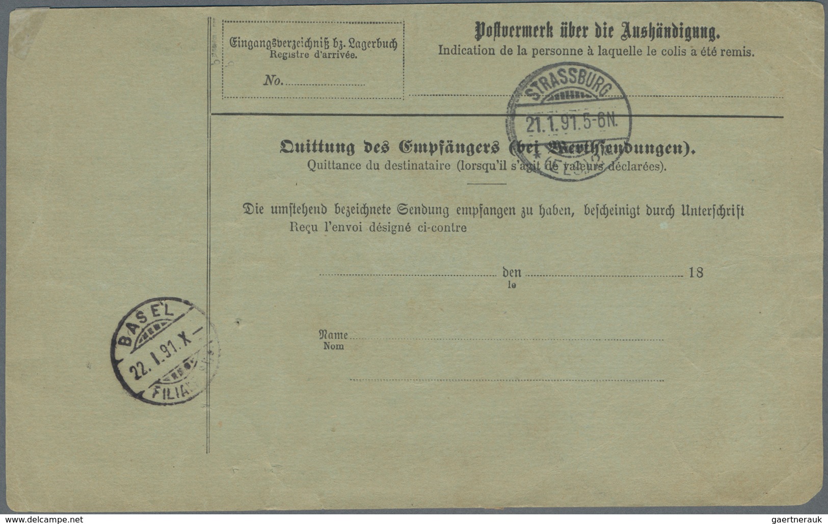 Deutsches Reich - Germania: 1919/1922 (dabei 2 Stücke aus 1891). Lot von 13 meist besseren Paketkart