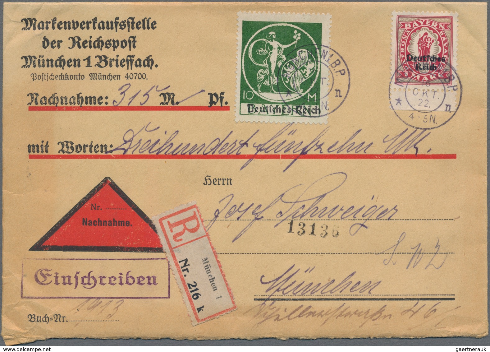 Deutsches Reich - Inflation: 1919-1923, ca. 200 Briefe und Karten, dabei bessere Frankaturen, Einsch