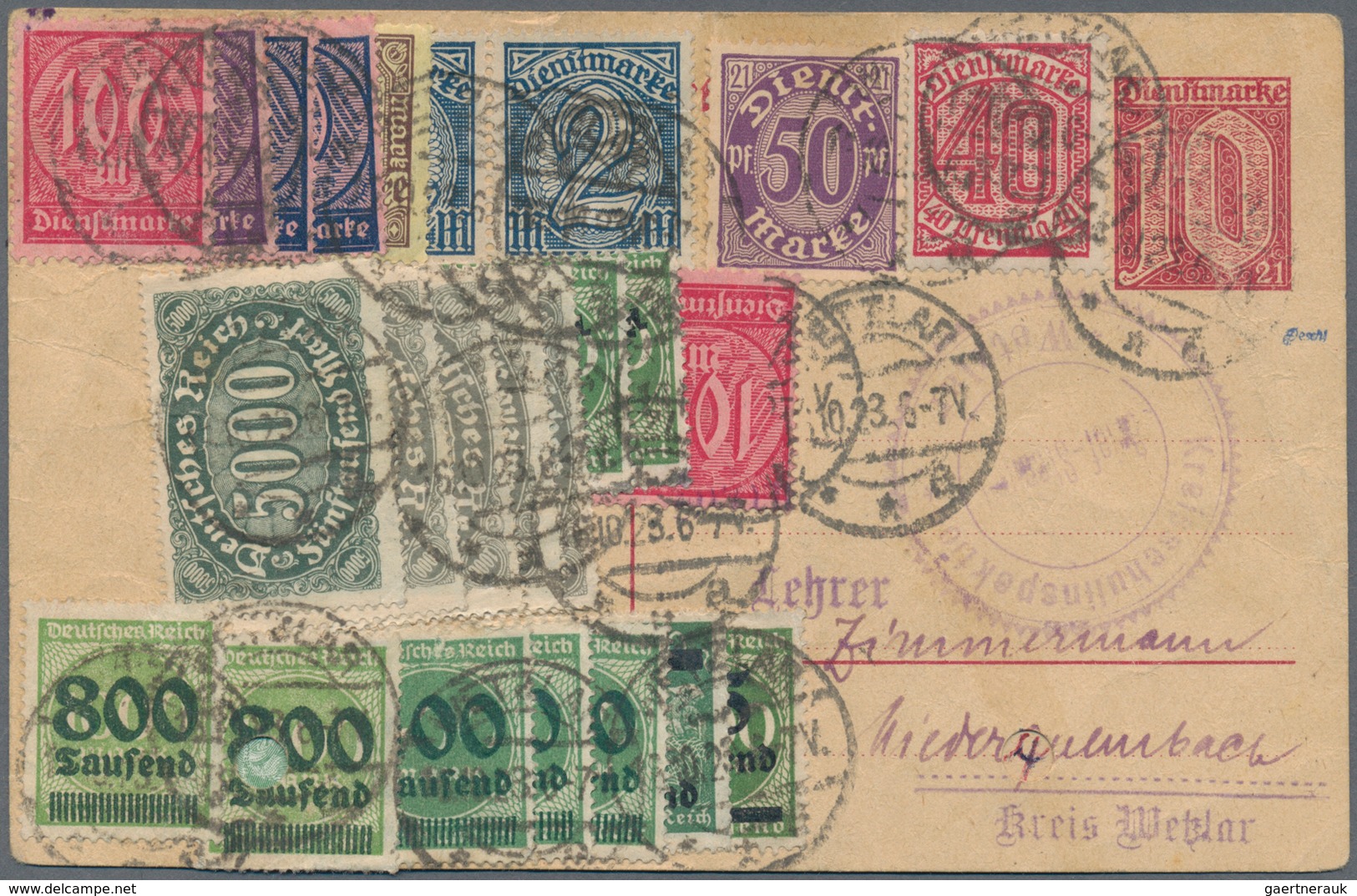 Deutsches Reich - Inflation: 1921/1923, Lot Von 14 Briefen Und Karten, Dabei Massen- Und Treppenfran - Collezioni