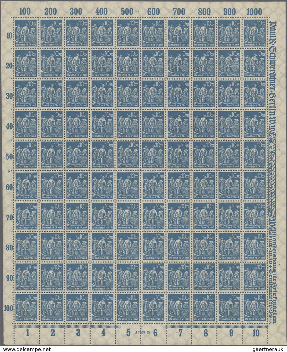 Deutsches Reich - Inflation: 1922/23: Gigantischer Bestand Von überwiegend Vollständigen Originalbög - Collections