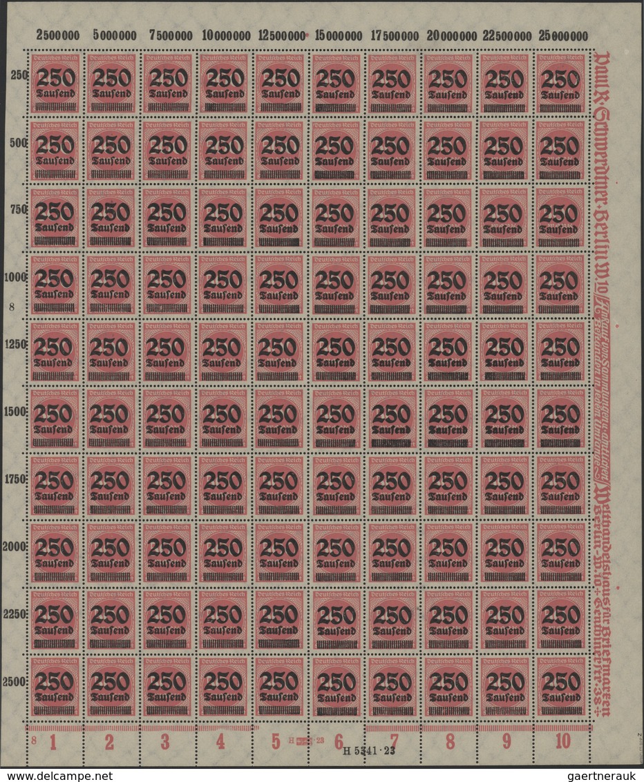 Deutsches Reich - Inflation: 1923, 250 T. A. 500 M Auf KARTONPAPIER. Seltener Bogen Und Reiner Marke - Collections