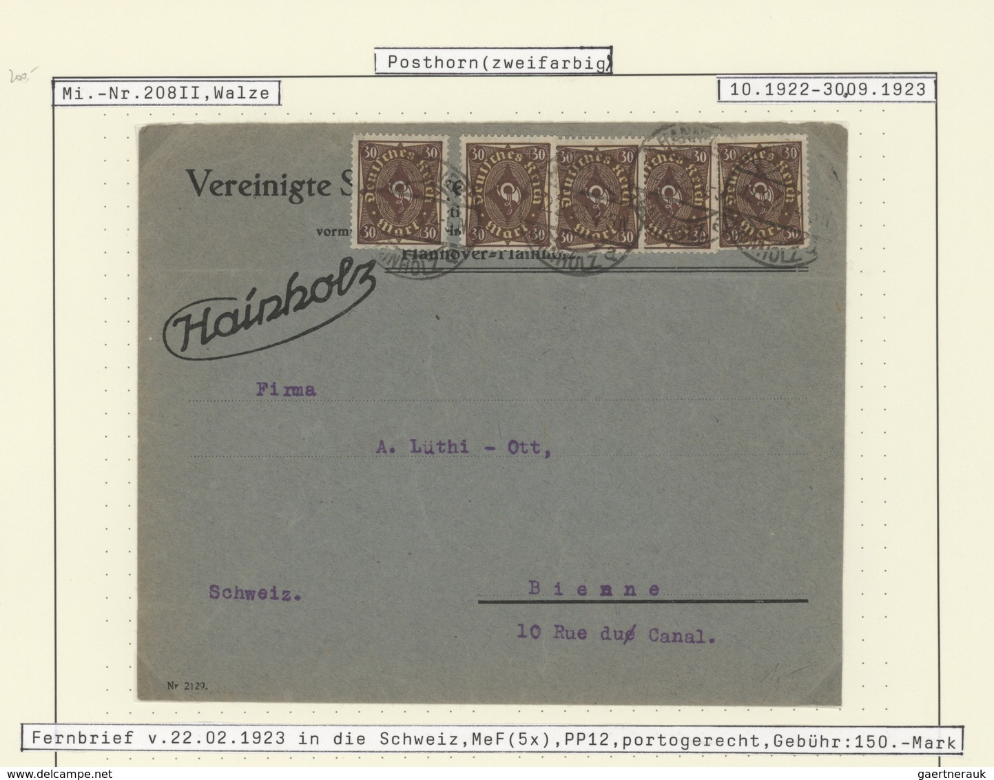 Deutsches Reich - Inflation: 1923, Vielseitige Sammlung Von Ca. 300 Briefen Und Karten, Sauber Auf B - Collections