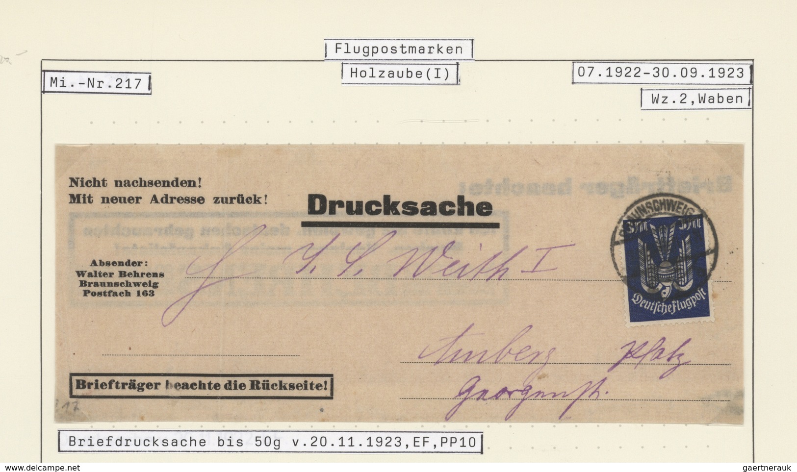 Deutsches Reich - Inflation: 1923, vielseitige Sammlung von ca. 300 Briefen und Karten, sauber auf B