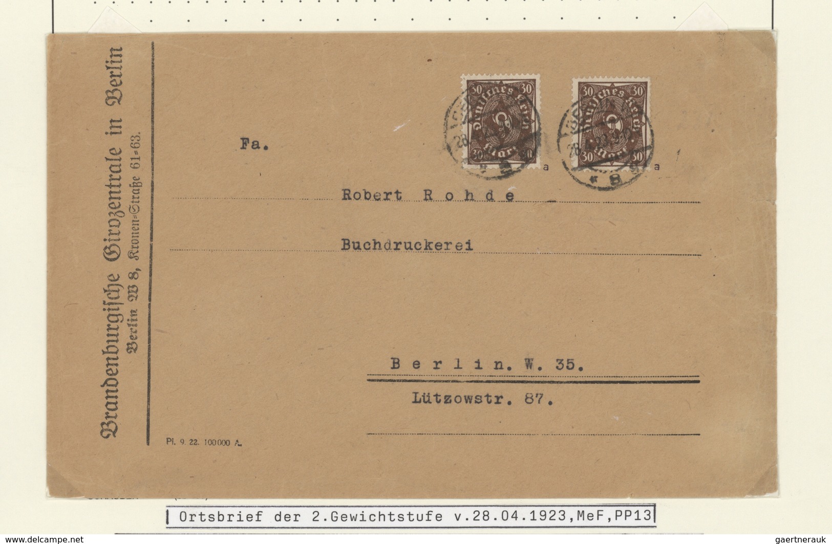 Deutsches Reich - Inflation: 1923, vielseitige Sammlung von ca. 300 Briefen und Karten, sauber auf B