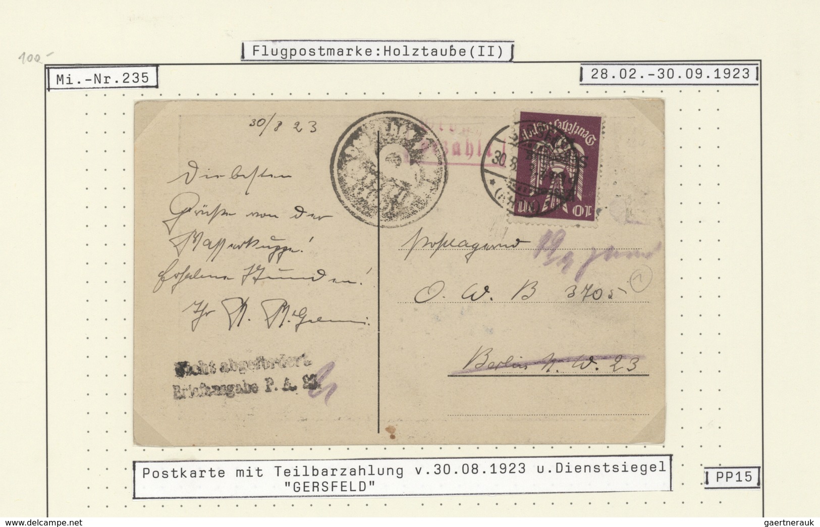 Deutsches Reich - Inflation: 1923, vielseitige Sammlung von ca. 300 Briefen und Karten, sauber auf B