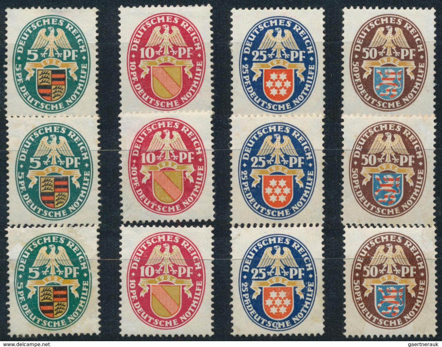 Deutsches Reich - Weimar: 1924/26, Kleiner Lagerbestand Auf Ca. 75 C5-Steckkarten, Ungestempelt Und - Sammlungen