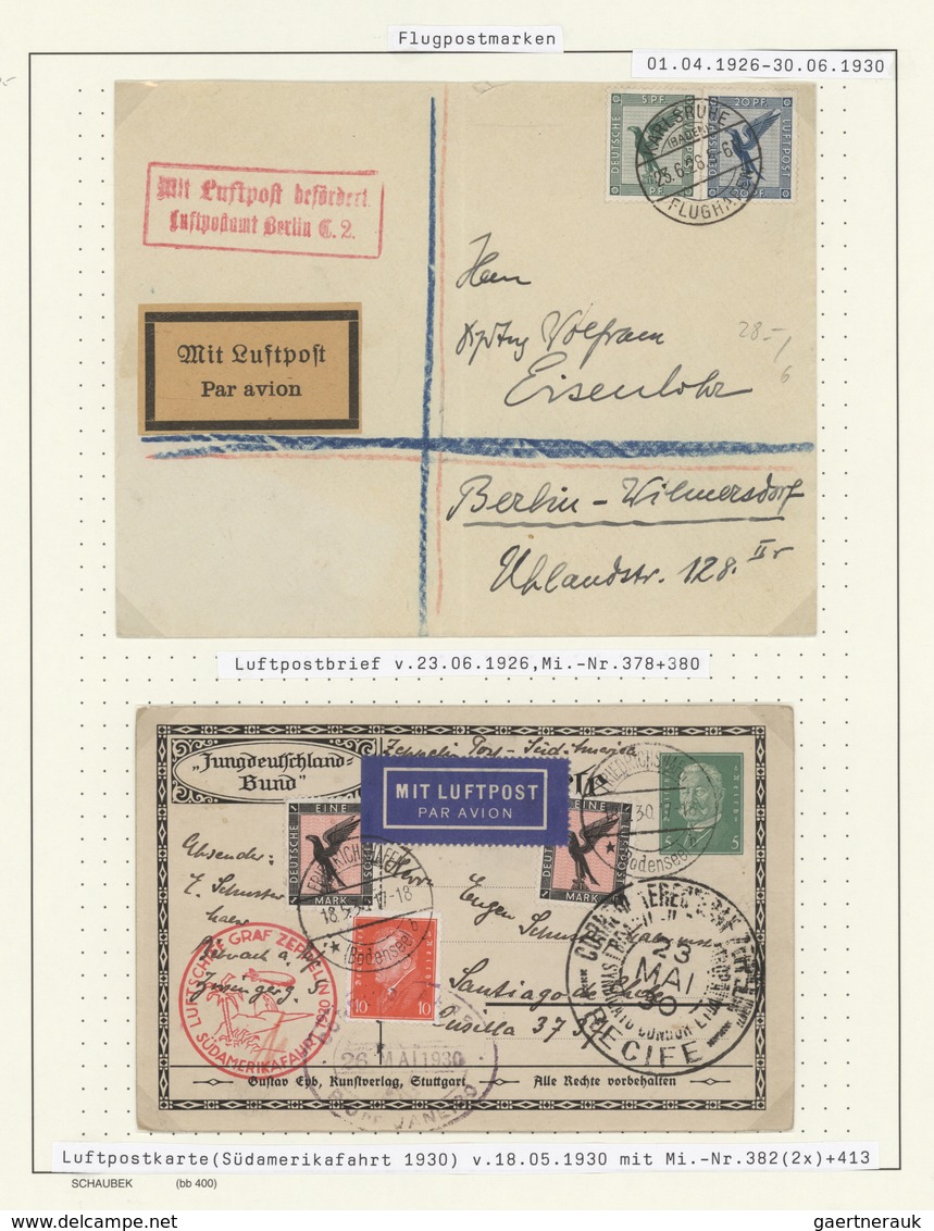 Deutsches Reich - Weimar: 1927/1936, Kleine Sammlung Von Neun Luftpost-Belegen, Davon Sieben Zeppeli - Sammlungen