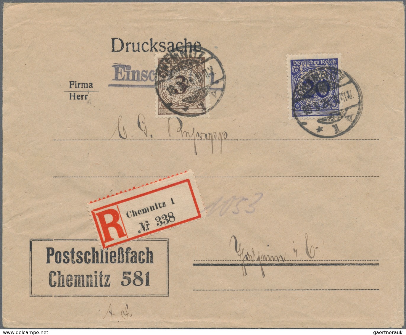 Deutsches Reich - 3. Reich: 1923/1932, EINSCHREIBE-POST, Gehaltvoller Sammlungsbestand Mit über 50 B - Autres & Non Classés
