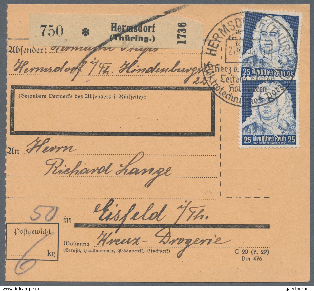 Deutsches Reich - 3. Reich: 1933/1945, umfassende Sammlung von ca. 1.250 Briefen und Karten, augensc