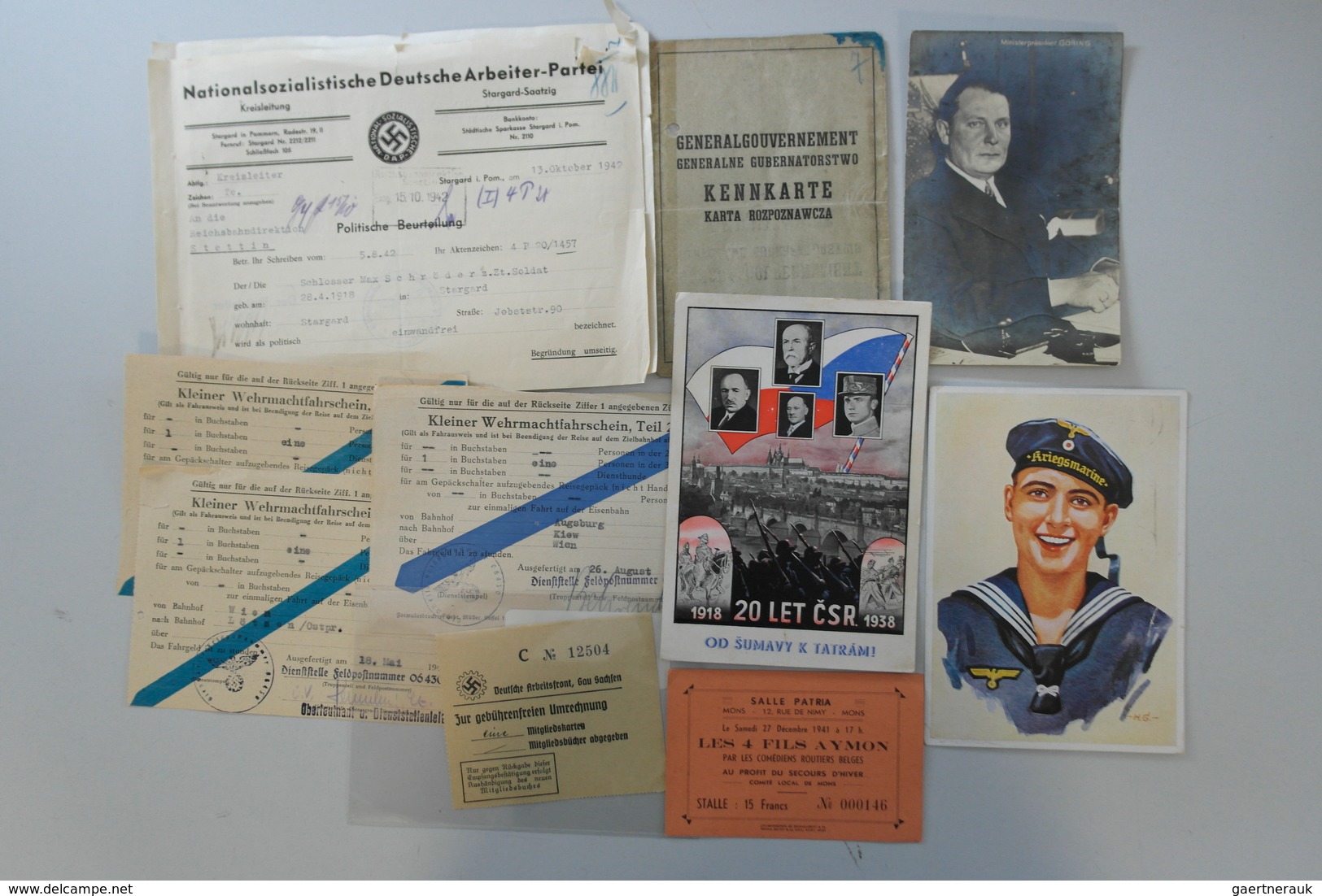 Deutsches Reich - 3. Reich: 1933/1945. Ausweise, Arbeitsbücher, Kennkarten, Dokumente, etc aus dem D