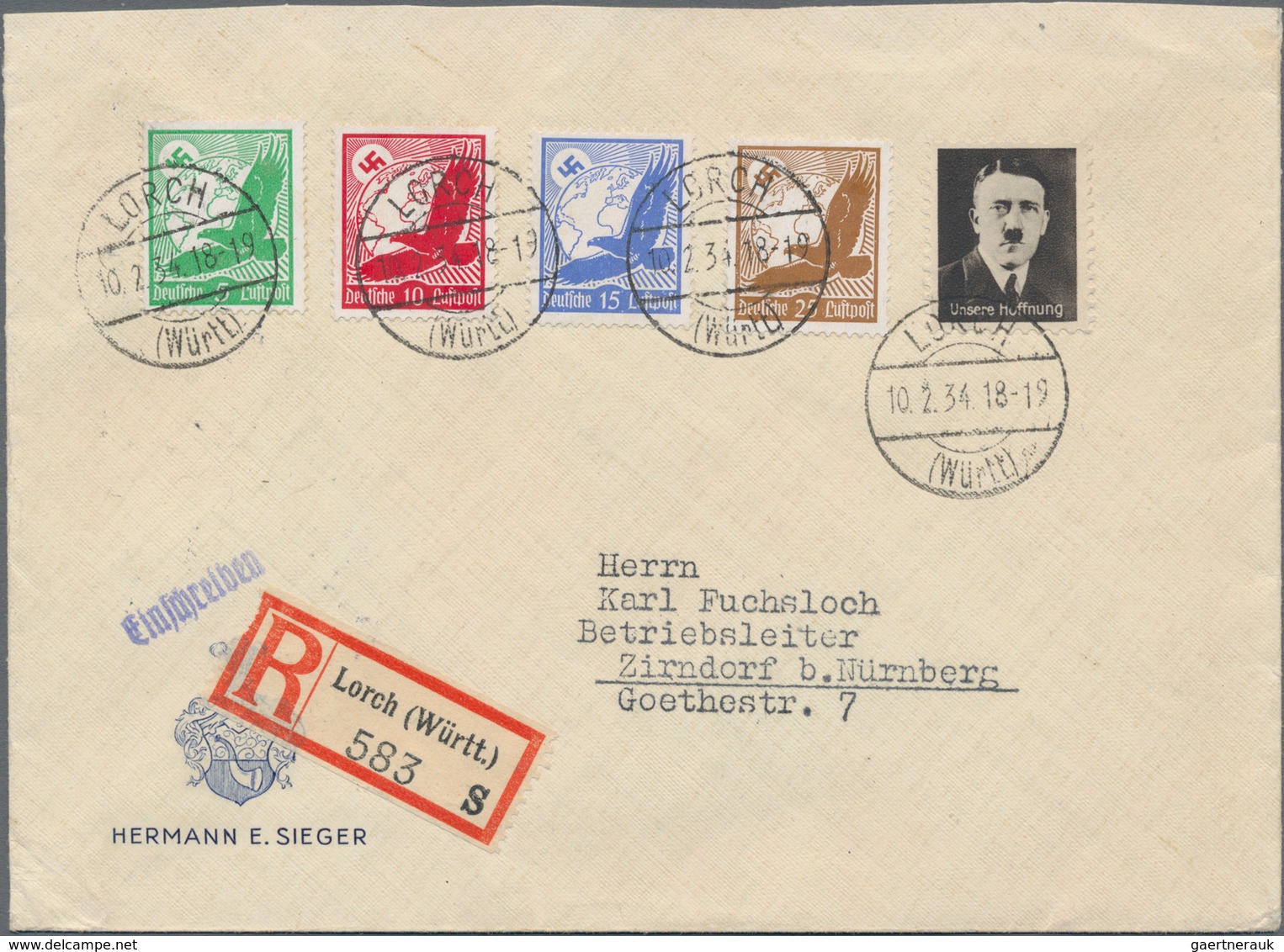 Deutsches Reich - 3. Reich: 1933-1945, ca. 350 Briefe, Karten, Paketkarten, Ganzsachen und Postkarte