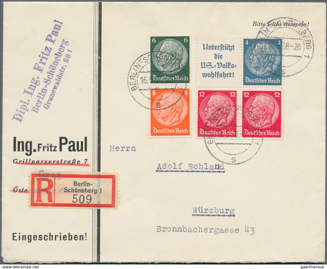 Deutsches Reich - 3. Reich: 1934/1944, vielseitige Partie von über 200 Briefen und Karten, dabei att