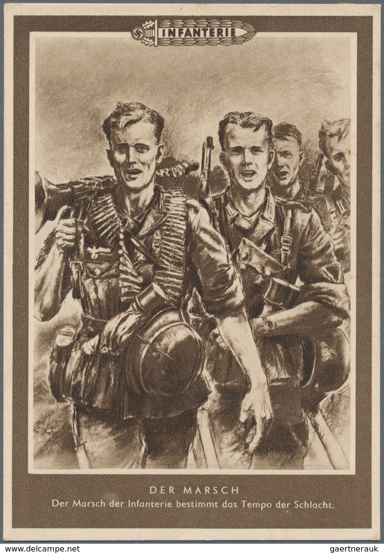 Deutsches Reich - 3. Reich: 1939/1945, Partie Von 32 Belegen, Dabei Propaganda- Und Bildkarten Mit E - Autres & Non Classés