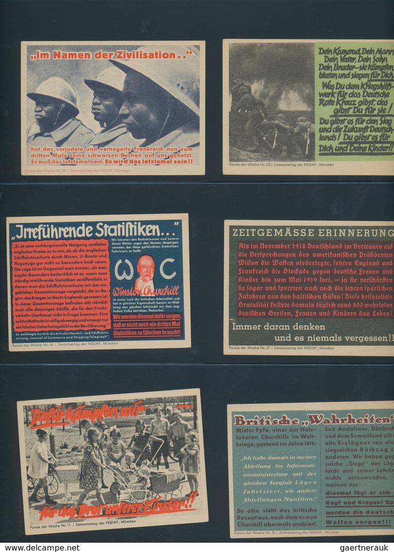 Deutsches Reich - 3. Reich: 1939/1945, Sammlungspartie Von Neun Propaganda-Flugblättern (siebenmal D - Autres & Non Classés