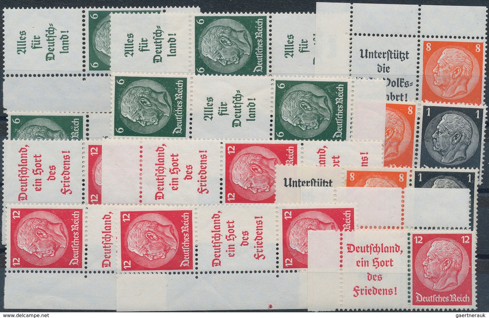 Deutsches Reich - Zusammendrucke: 1936, Hindenburg - Alle 29 Zusammendrucke Und Die 4 Heftchenblätte - Se-Tenant
