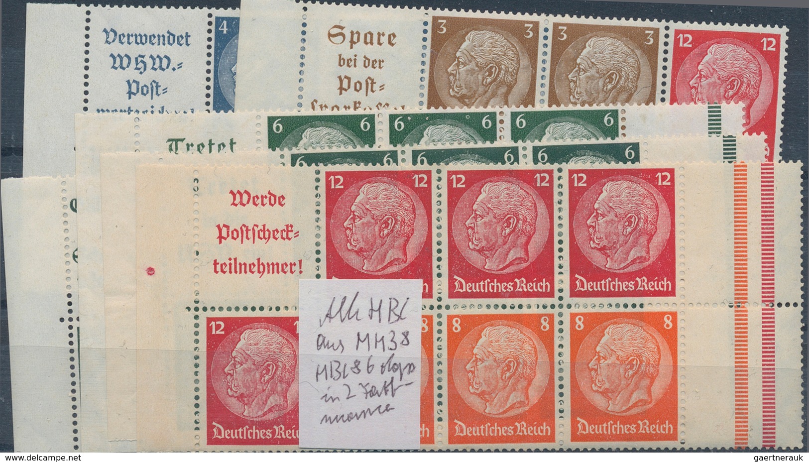 Deutsches Reich - Zusammendrucke: 1939, Alle 51 (inkl. KZ 22.3 UND KZ 22.4) Hindenburg-Zusammendruck - Se-Tenant