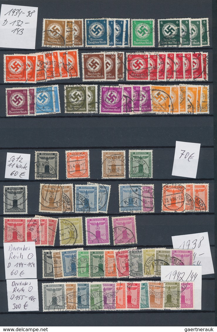 Deutsches Reich - Dienstmarken: 1903/1944, Vielseitiger Sammlungsposten Auf Stecktafeln Ab Kaiserrei - Dienstmarken