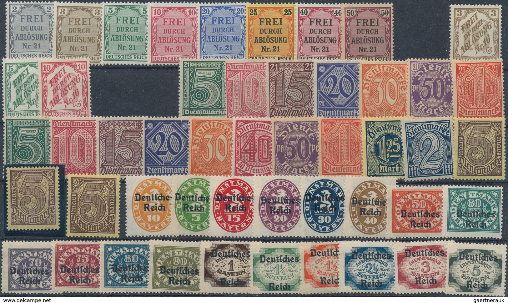 Deutsches Reich - Dienstmarken: 1903-1945, Die Dienstmarken Des Deutschen Reiches Von 1903 Bis 1945 - Dienstmarken