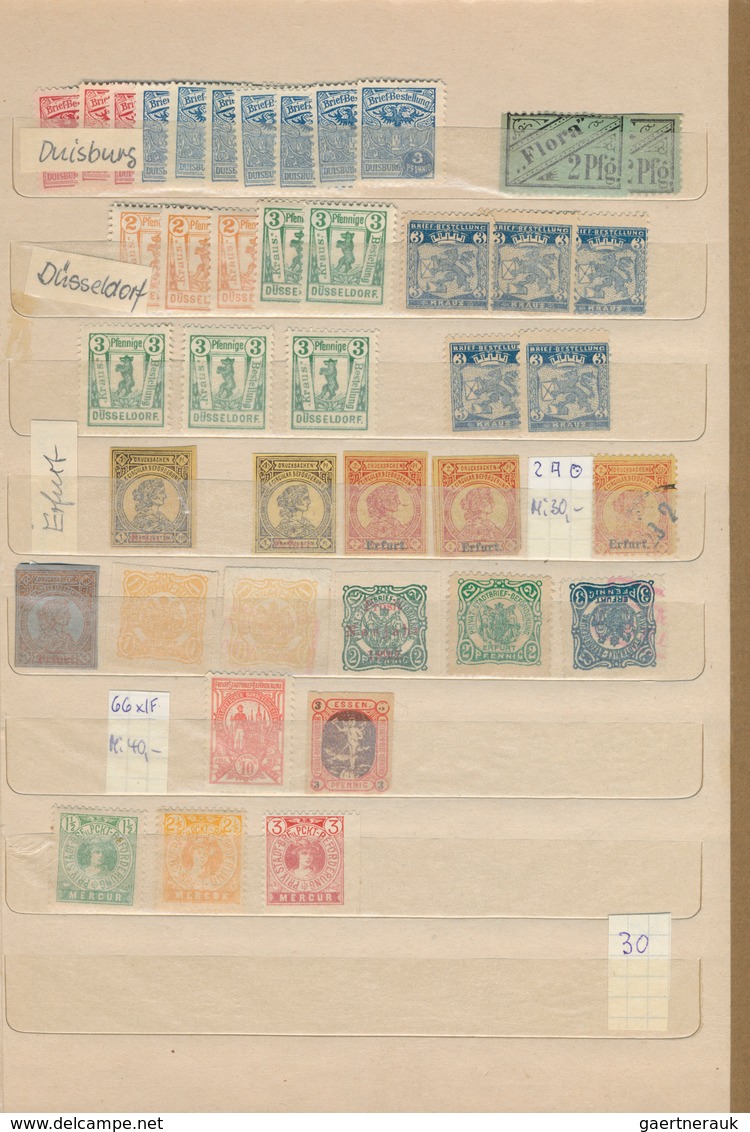 Deutsches Reich - Privatpost (Stadtpost): 1890/1900 (ca.), Sauber Sortierter Bestand Von über 1.600 - Private & Local Mails