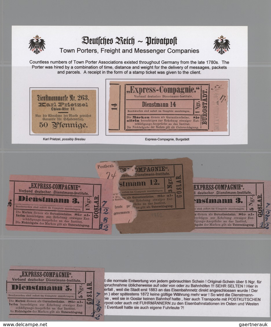 Deutsches Reich - Privatpost (Stadtpost): A: Dienstmannmarken Der Express Compagnie, Gebrauchte Teil - Privatpost