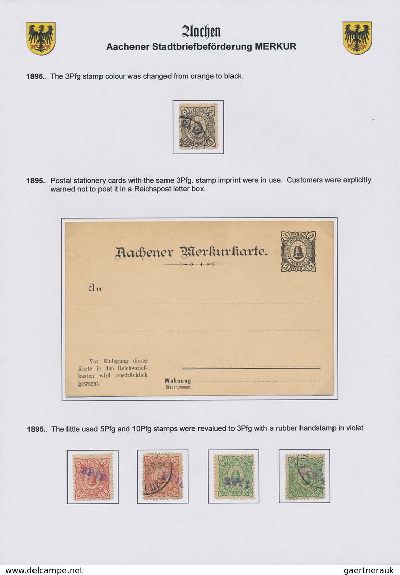 Deutsches Reich - Privatpost (Stadtpost): AACHEN Bis WURZEN, Umfangreiche Sammlung, Einiger Privatpo - Privatpost