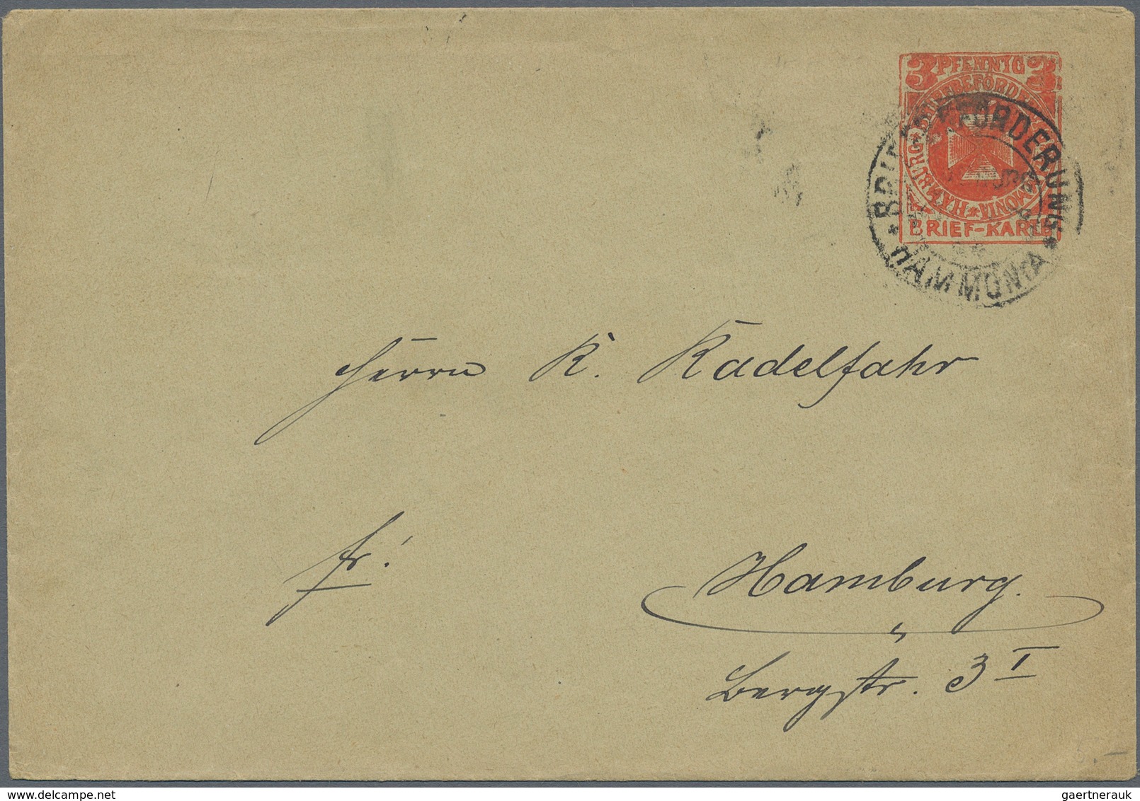 Deutsches Reich - Privatpost (Stadtpost): HAMBURG: Brief-u. Paketbeförderung H. Maack bis Orts-Paket