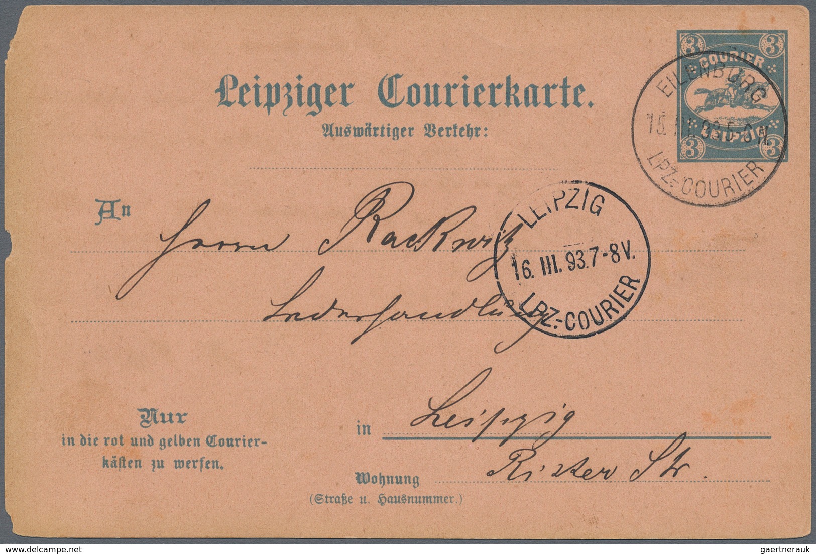 Deutsches Reich - Privatpost (Stadtpost): LEIPZIG: Courier, umfangreiche Sammlung von Marken, Briefe