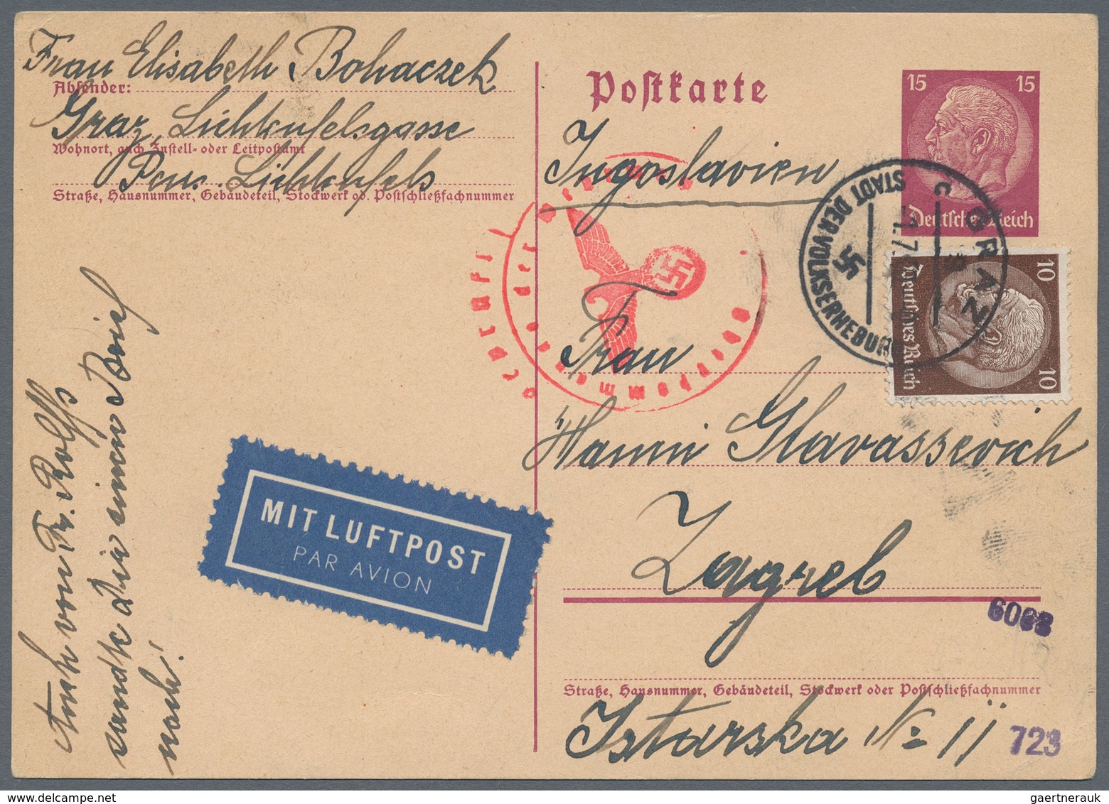 Deutsches Reich - Ganzsachen: 1919/1944, Vielseitige Partie Von Ca. 590 Bedarfsgebrauchten Ganzsache - Other & Unclassified