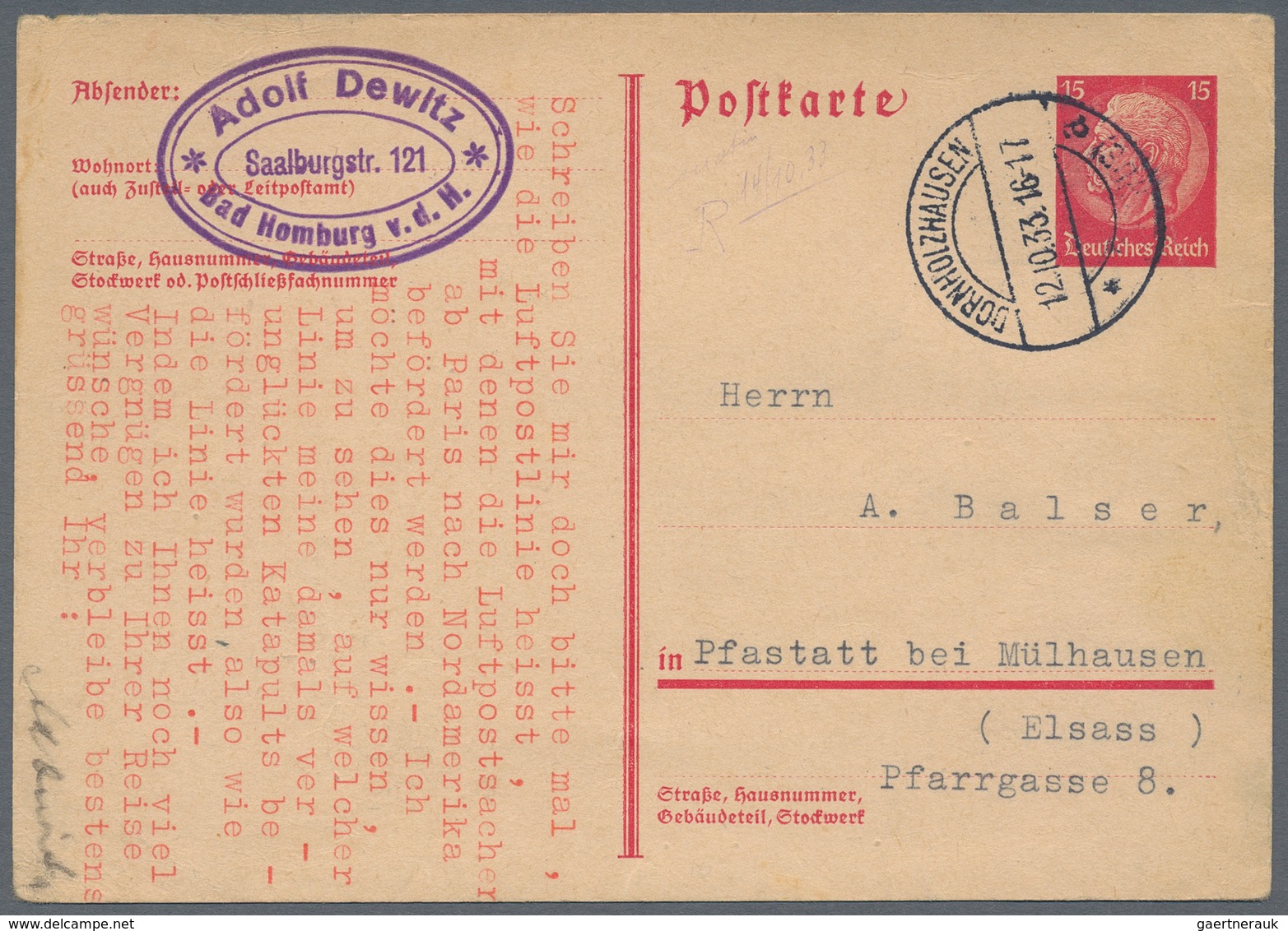 Deutsches Reich - Ganzsachen: 1919/1944, vielseitige Partie von ca. 590 bedarfsgebrauchten Ganzsache