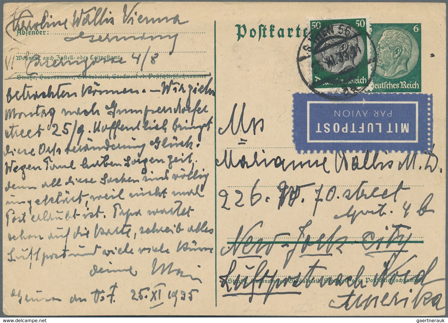 Deutsches Reich - Ganzsachen: 1920/1941, LUFTPOST-VERWENDUNG, Sehr Interessante Partie Mit 10 Ganzsa - Autres & Non Classés