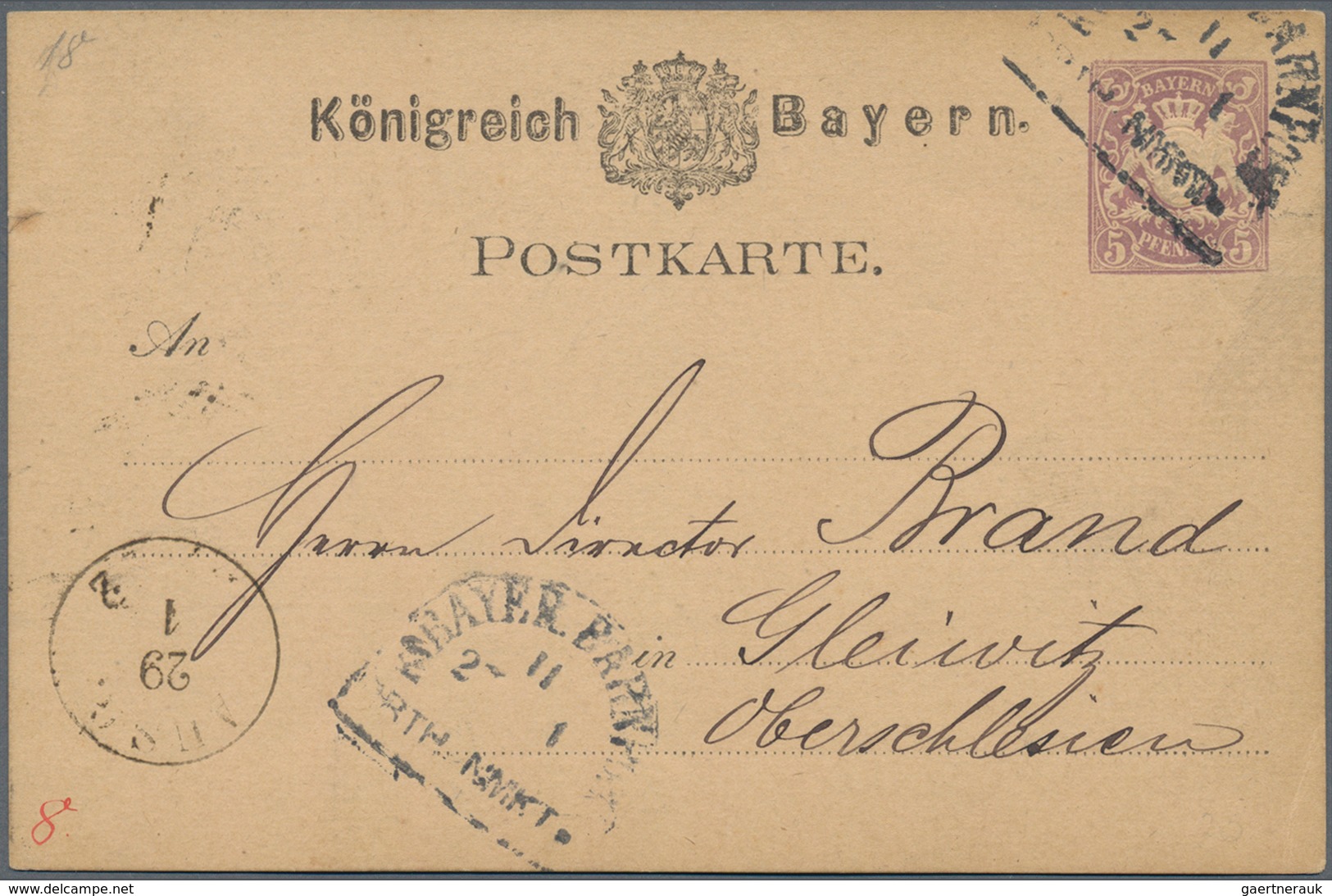 Deutsches Reich - Bahnpost: 1880/1941, BAYERN BAHNPOST, Sammlung Mit Ca.80 Briefen, Karten Und Ganzs - Otros & Sin Clasificación