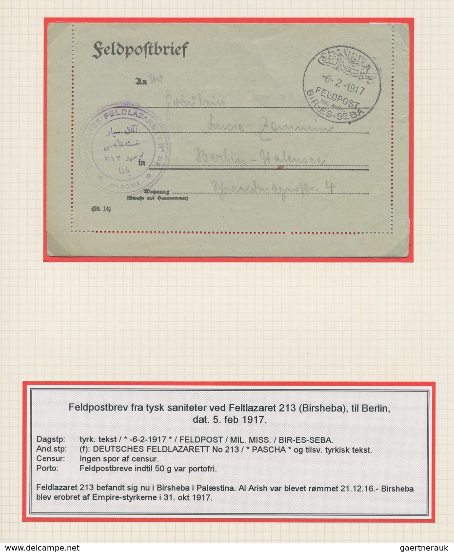 Deutsche Post In Der Türkei: 1916/1917, Interessante Dokumentation Von 22 Belegen Als Feldpost Oder - Turquie (bureaux)