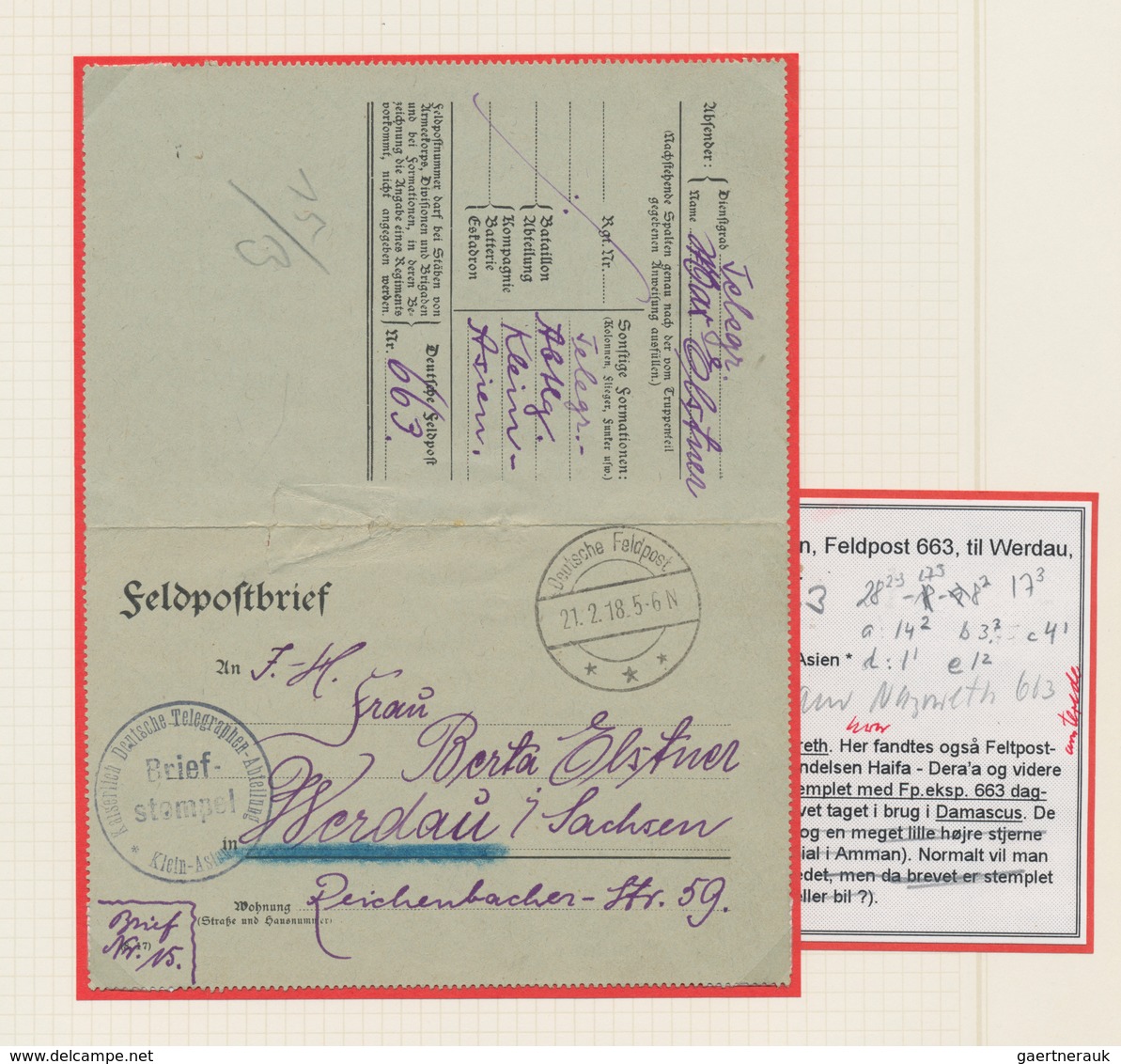 Deutsche Post In Der Türkei: 1925/1918, Kleiner Auf Albumblätter Aufgezogener Sammlungsbestand Von 2 - Turquie (bureaux)