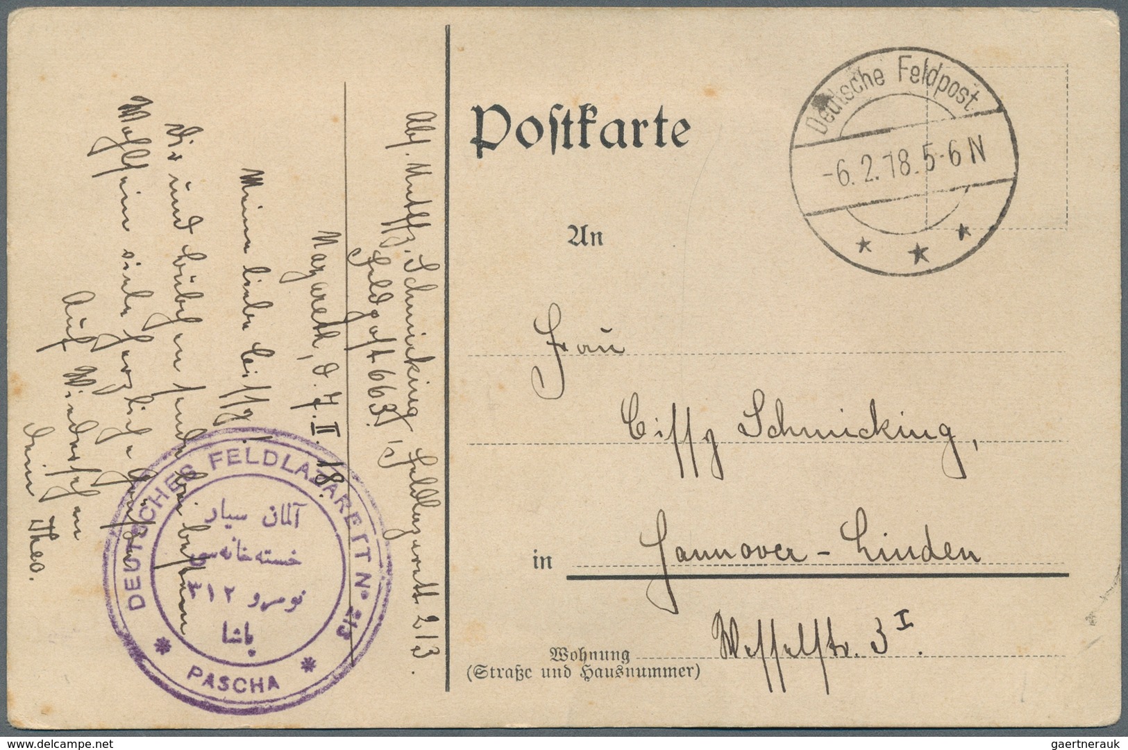 Deutsche Post In Der Türkei - Stempel: 1915/1918, Acht Belege Mit Versch. Truppenstempeln Von Sanitä - Turquie (bureaux)