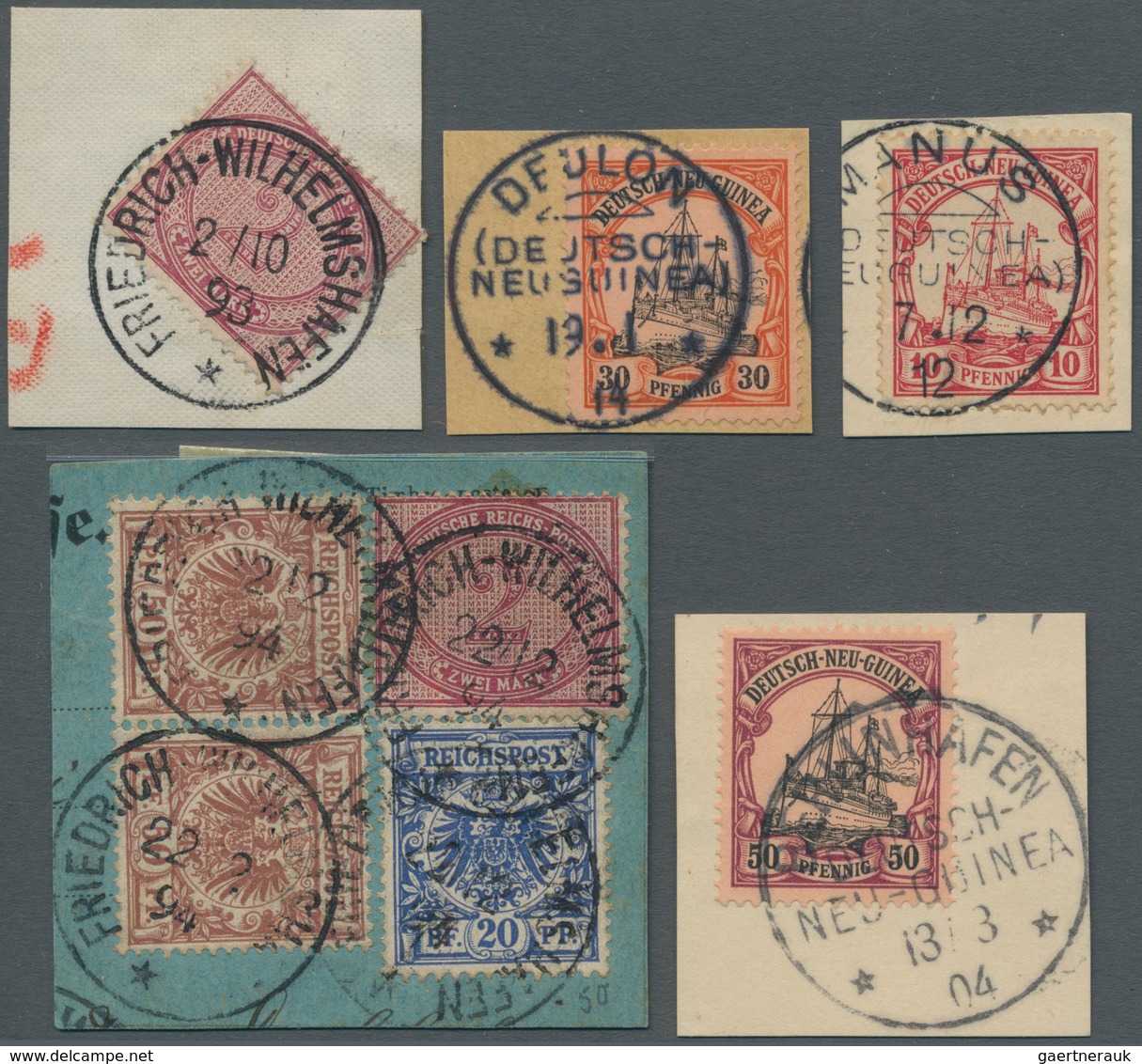 Deutsch-Neuguinea: 1893/1914, Sammlung Mit Ca. Briefstücken Inkl. Einiger Fälschungen Bzw. Fragliche - Nueva Guinea Alemana