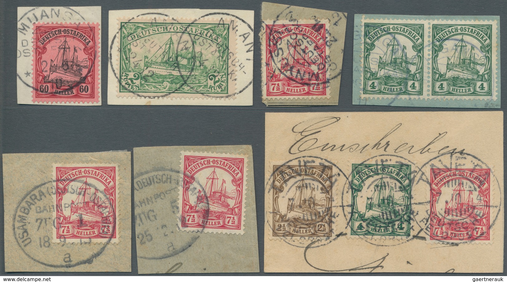 Deutsch-Ostafrika: 1890/1915, Gestempelte Sammlung Mit Schwerpunkt Bei Den Ca. 200 Briefstücken, Dab - Duits-Oost-Afrika