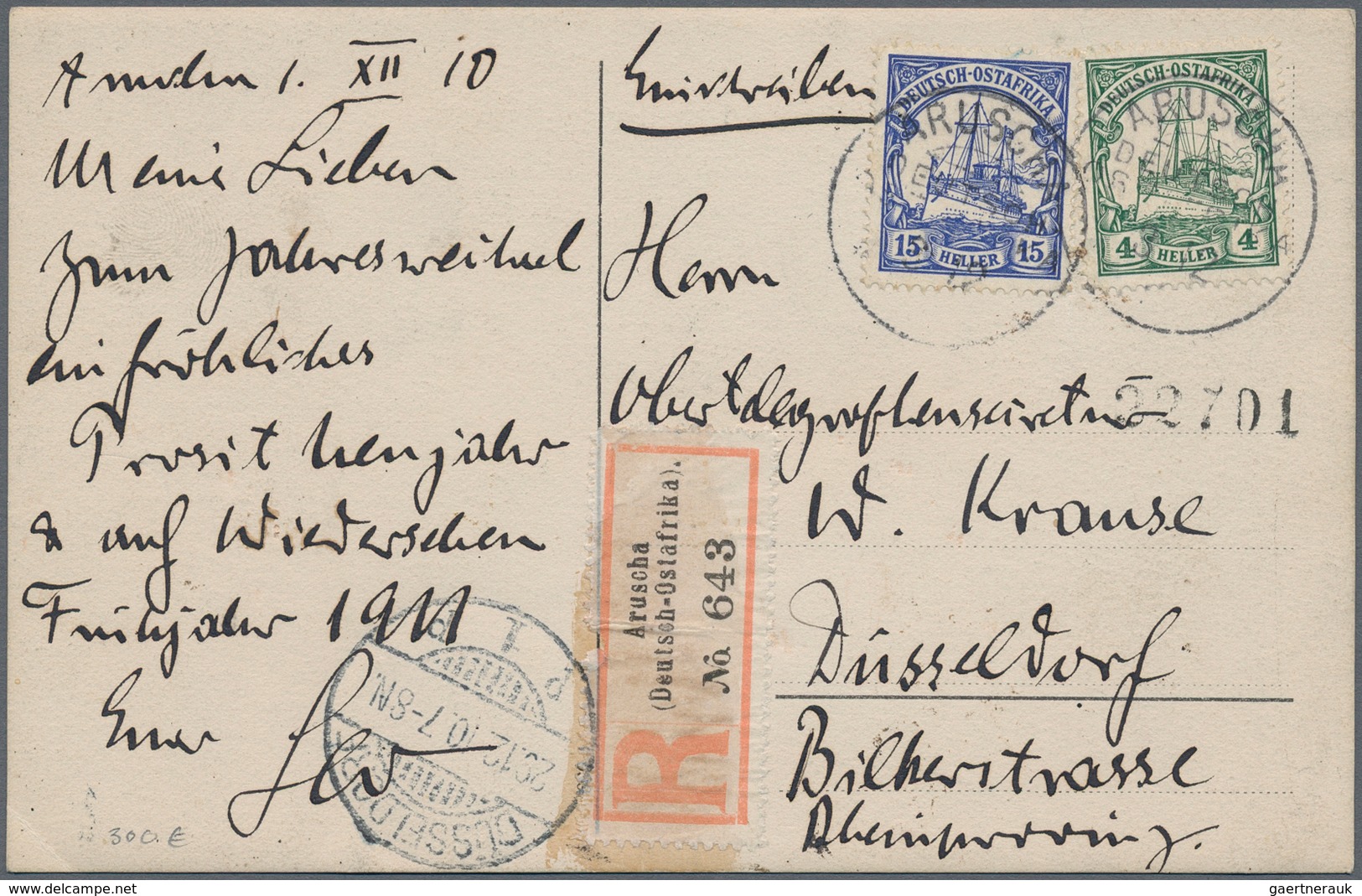Deutsch-Ostafrika: 1894/1916, Sammlungsbestand Von 56 Belegen Mit Div.Besonderheiten (Maji-Maji-Aufs - Afrique Orientale