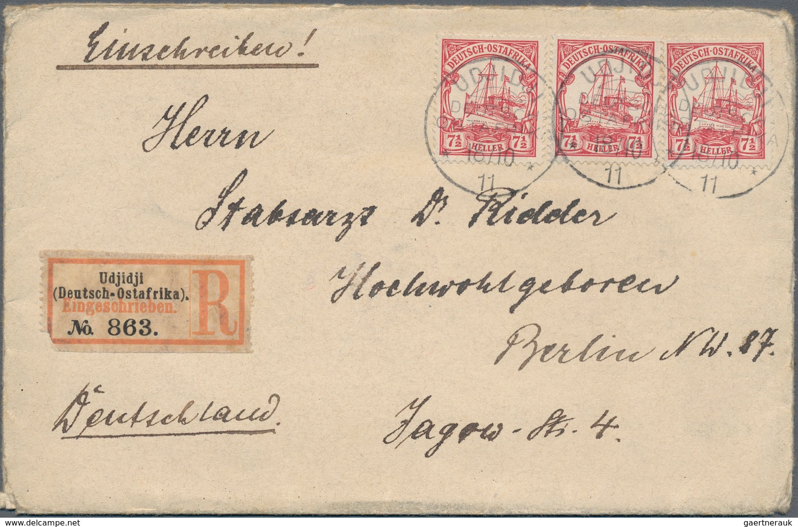 Deutsch-Ostafrika: 1894/1916, Sammlungsbestand von 56 Belegen mit div.Besonderheiten (Maji-Maji-Aufs