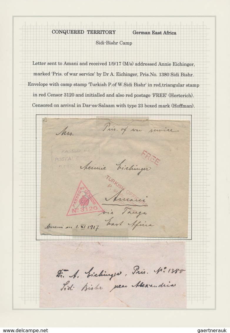 Deutsch-Ostafrika: 1915/1919, KRIEGSGEFANGENEN- und LAGERPOST, gehaltvolle Sammlung mit ca.40 Belege