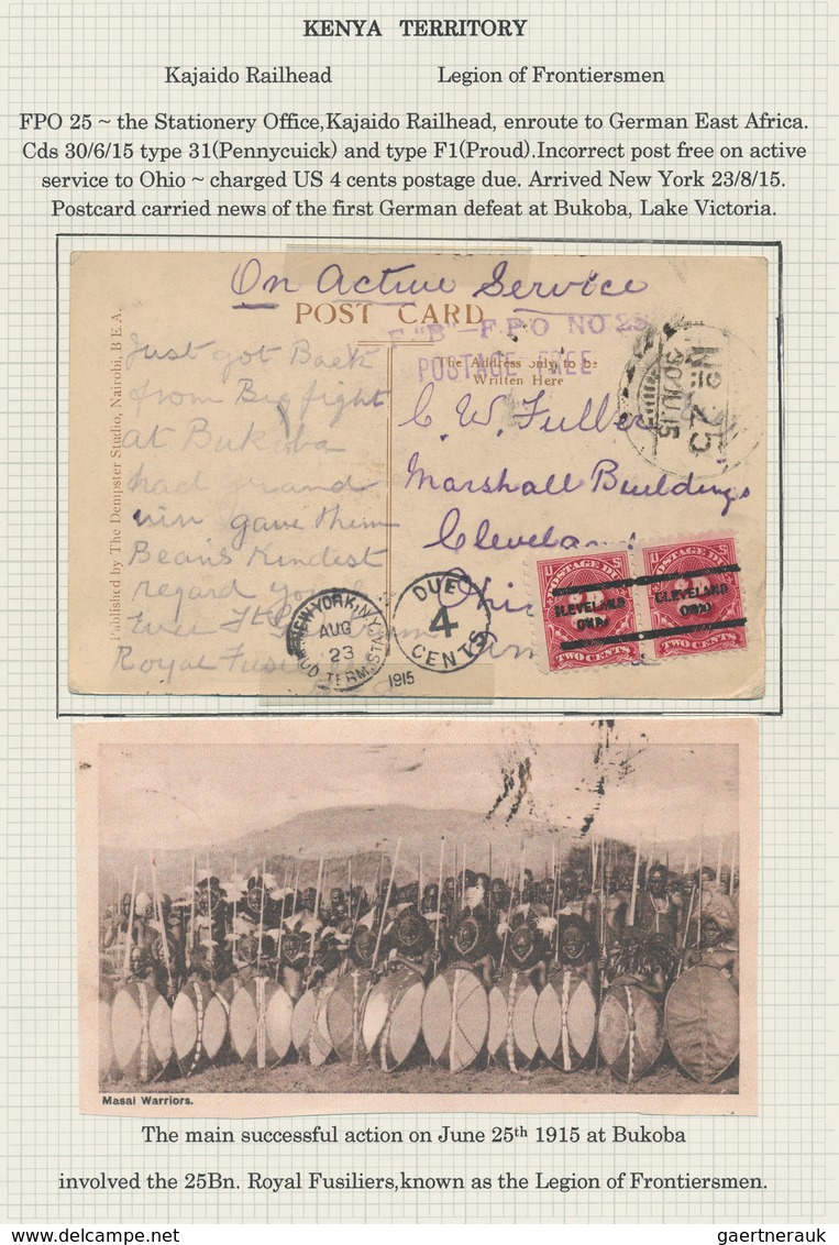 Deutsch-Ostafrika - Besonderheiten: 1915/1918, auf Albumblätter aufgezogene Spezialsammlung von ca.