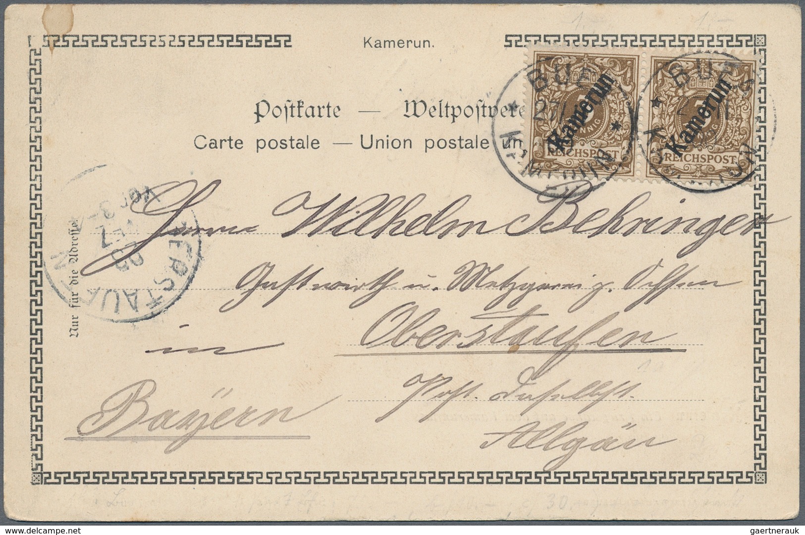 Deutsche Kolonien - Kamerun: 1899/1914, Kleiner Sammlungsbestand Von 23 Belegen Mit Div. Besonderhei - Cameroun