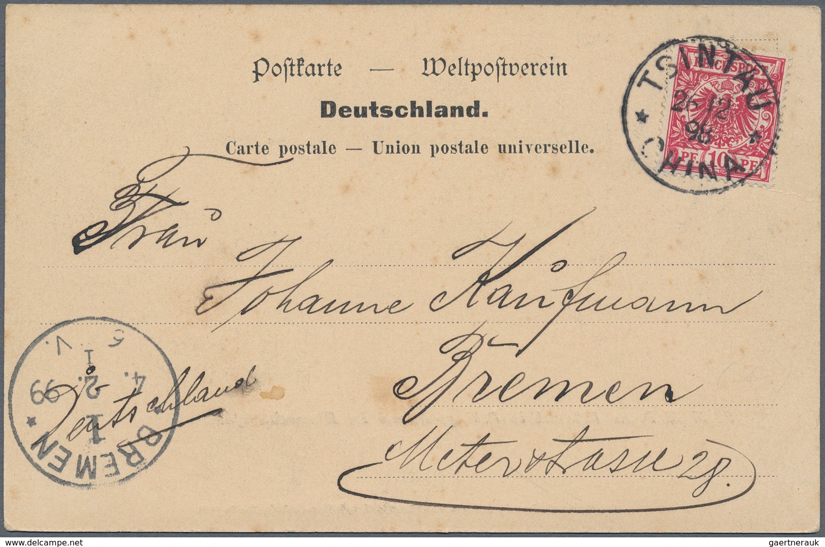 Deutsche Kolonien - Kiautschou: 1898, Brief Ab "TAITUNGTSCHEN" 1910, AK (10) Mit U.a. "TSINTAU" (2), - Kiautchou