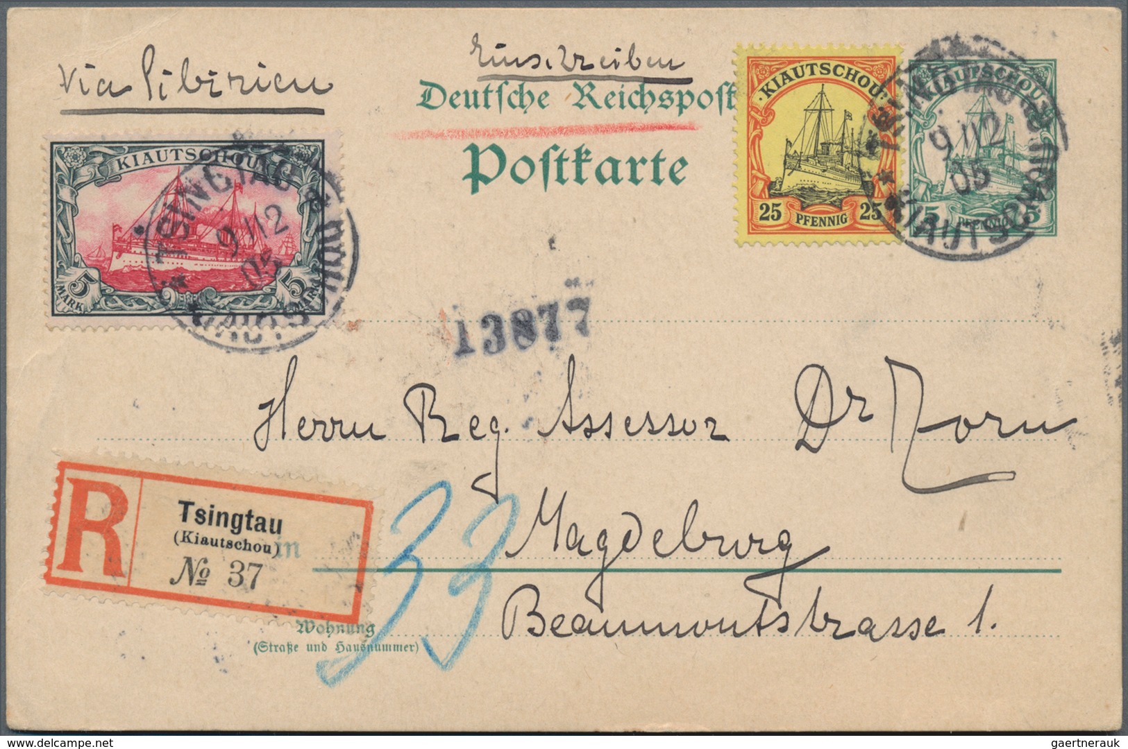 Deutsche Kolonien - Kiautschou: 1900/1914, Kleiner Sammlungsbestand Von 12 Kiautschou-Belegen Mit Di - Kiautchou